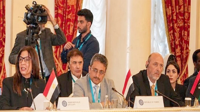 وزير الثقافة والسياحة خلال مشاركته الاجتماع الرابع عشر لوزراء الثقافة بمنظمة التعاون الإسلامي في كازان بتترستان